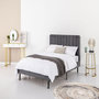 Voir la diapositive 4 : CONCEPT USINE Lit 160x200 cm en velours gris OXFORD