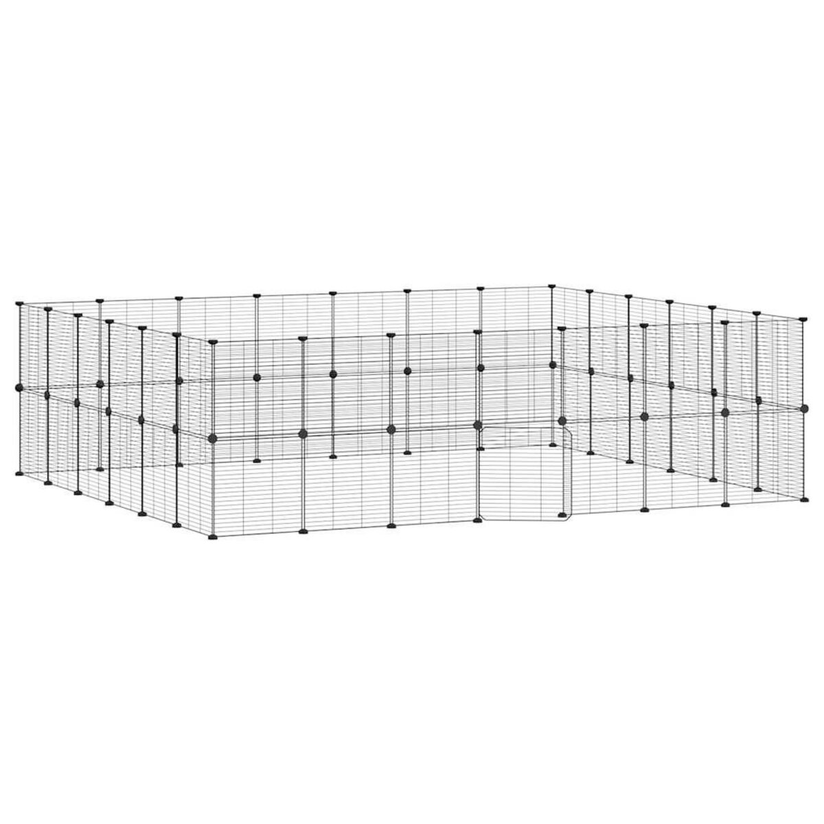 VIDAXL Cage animaux de compagnie a 52 panneaux et porte Noir 35x35 cm