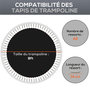 Voir la diapositive 4 : HOMCOM Tapis de rechange trampoline Ø 2,4 m ressorts 14 cm outil 42 crochets en V inclus
