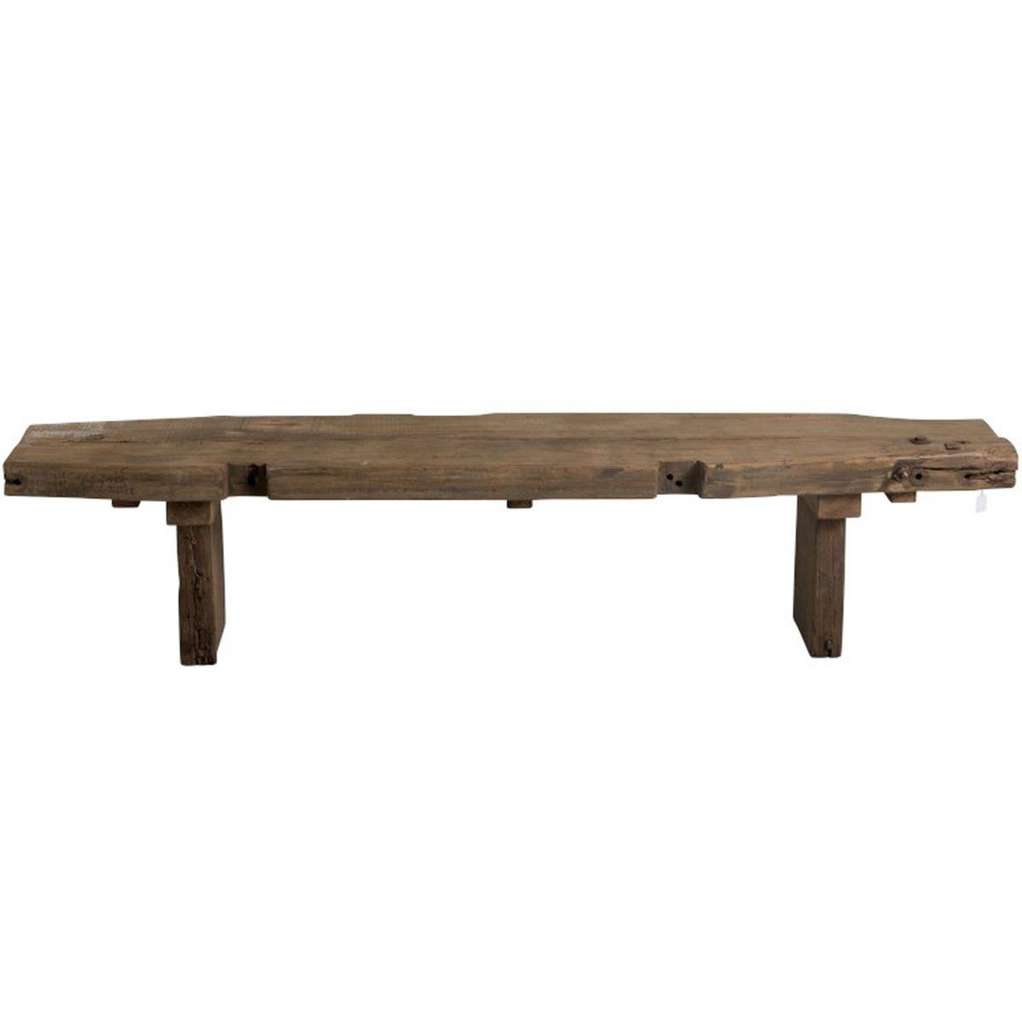 Voir la diapositive 2 : J-LINE Banc vintage en bois  perceval  180cm marron