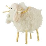 Paris Prix Statuette Déco Renne  Bonnet  25cm Crème