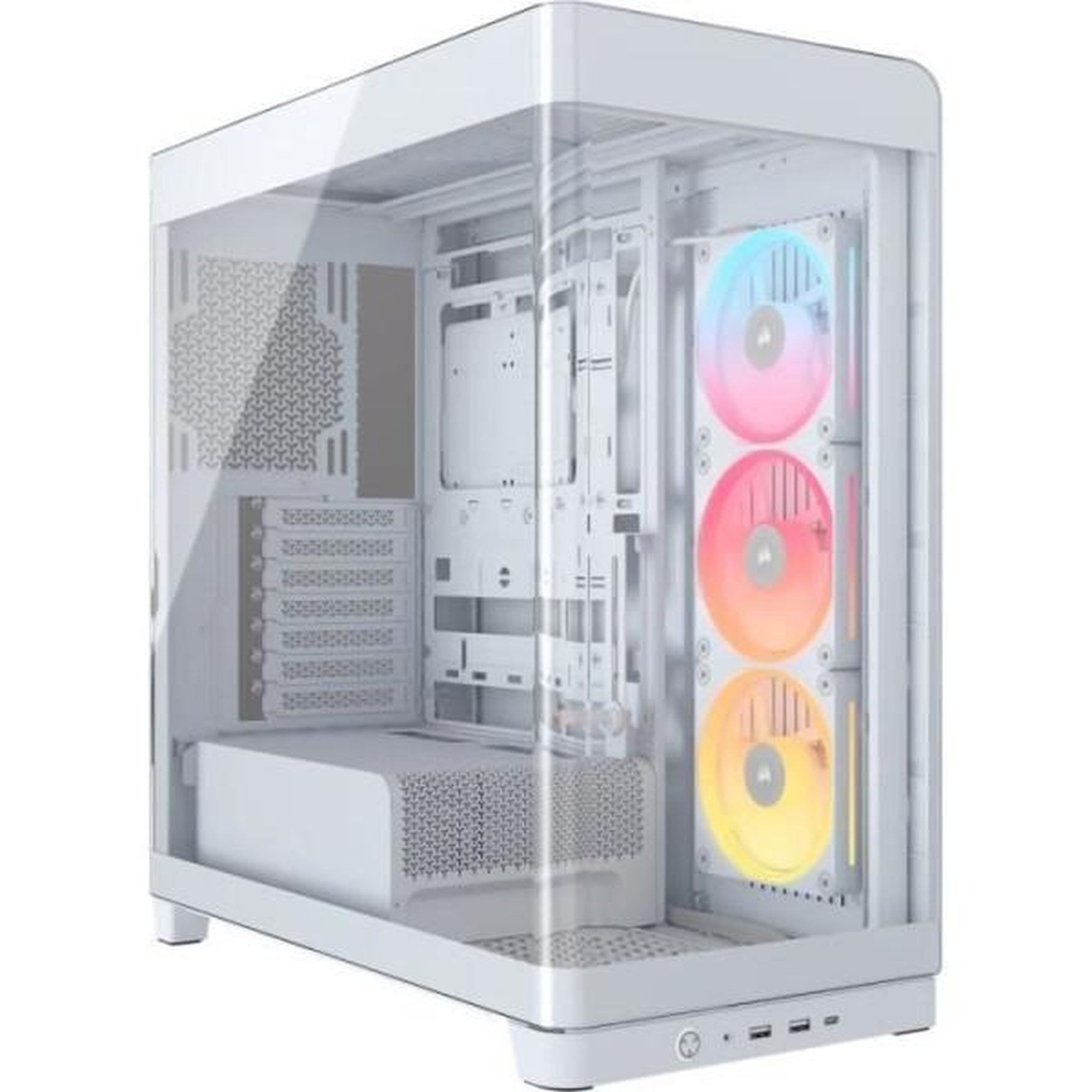 Corsair Boitier pc - corsair - frame 4500x lx-r rgb tempered glass mid-tower - 2 radiateurs - blanc