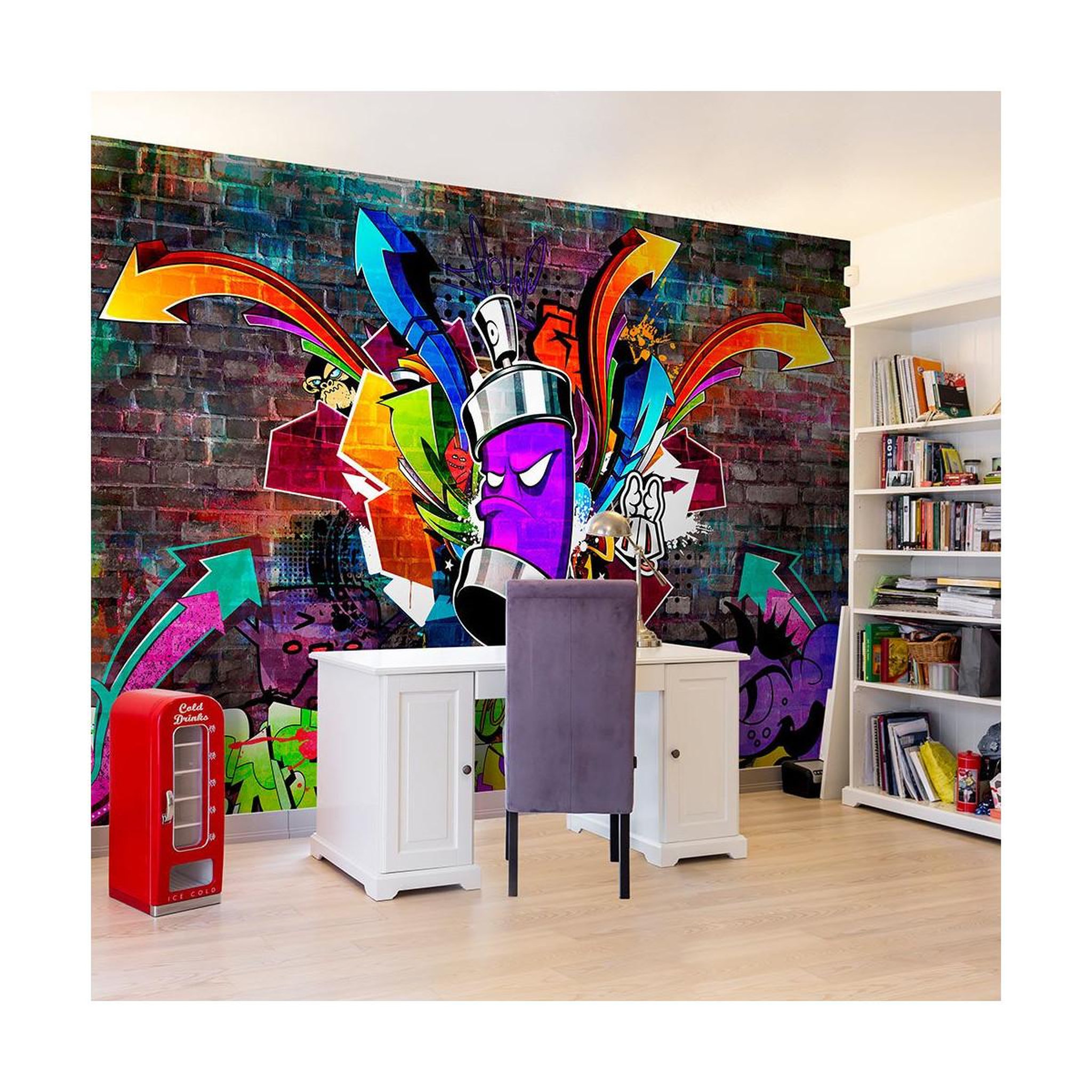 Paris Prix Papier peint  graffiti : colourful attack. Coloris disponibles : Multicolore