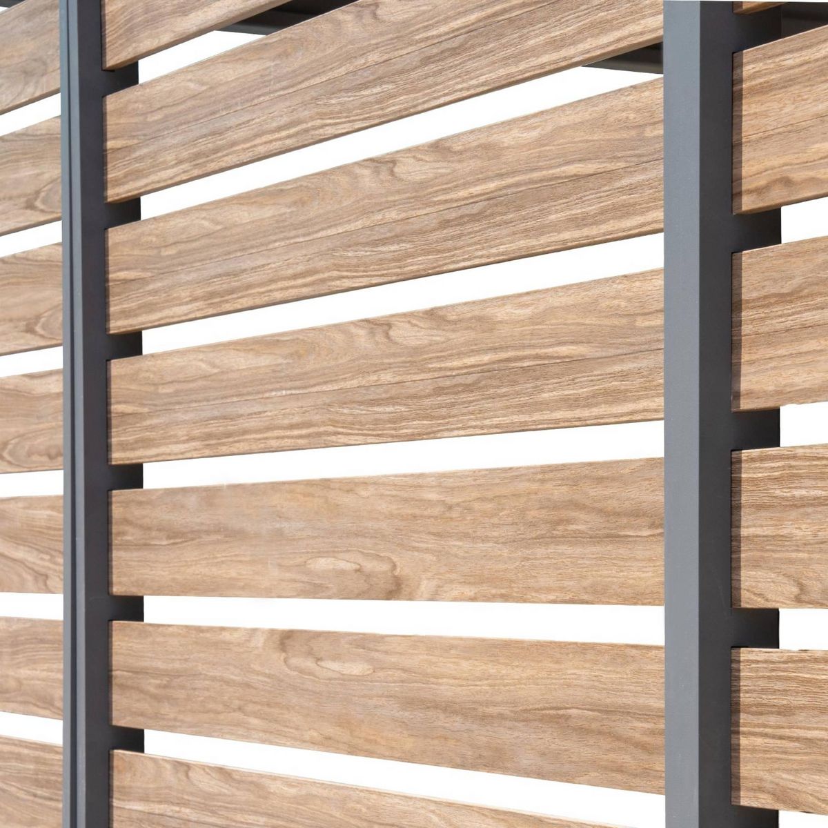 SWEEEK Persienne 100 cm pour pergola bioclimatique Triomphe aluminium effet bois anthracite