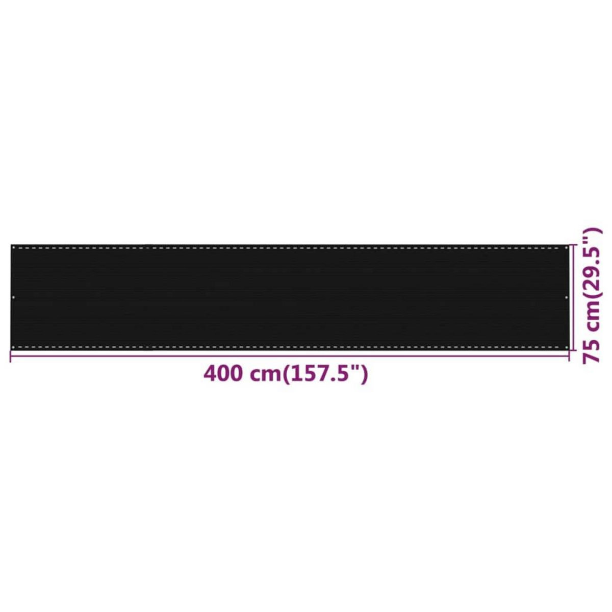 VIDAXL Ecran de balcon Noir 75x400 cm PEHD