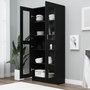 Voir la diapositive 3 : VIDAXL Armoire a vitrine Noir 82,5x30,5x185,5 cm Bois d'ingenierie
