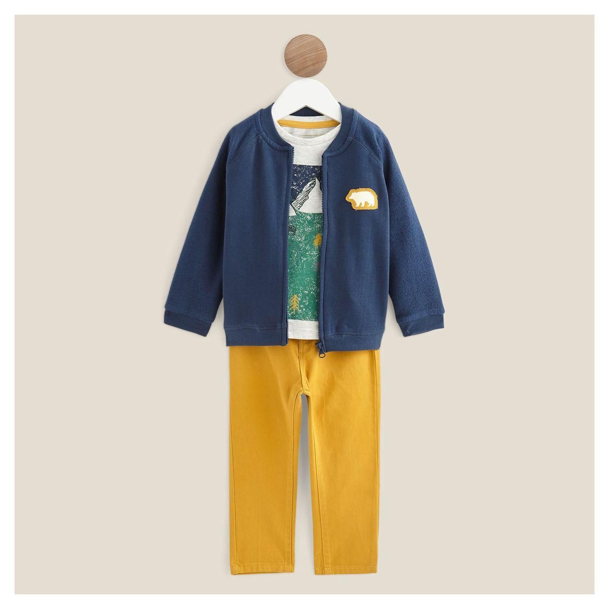 IN EXTENSO Ensemble t-shirt manches longues + cardigan