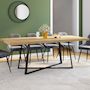 Voir la diapositive 2 : ID MARKET Table à manger extensible rectangle SELMA 6-10 personnes bois et noir 160-200 cm