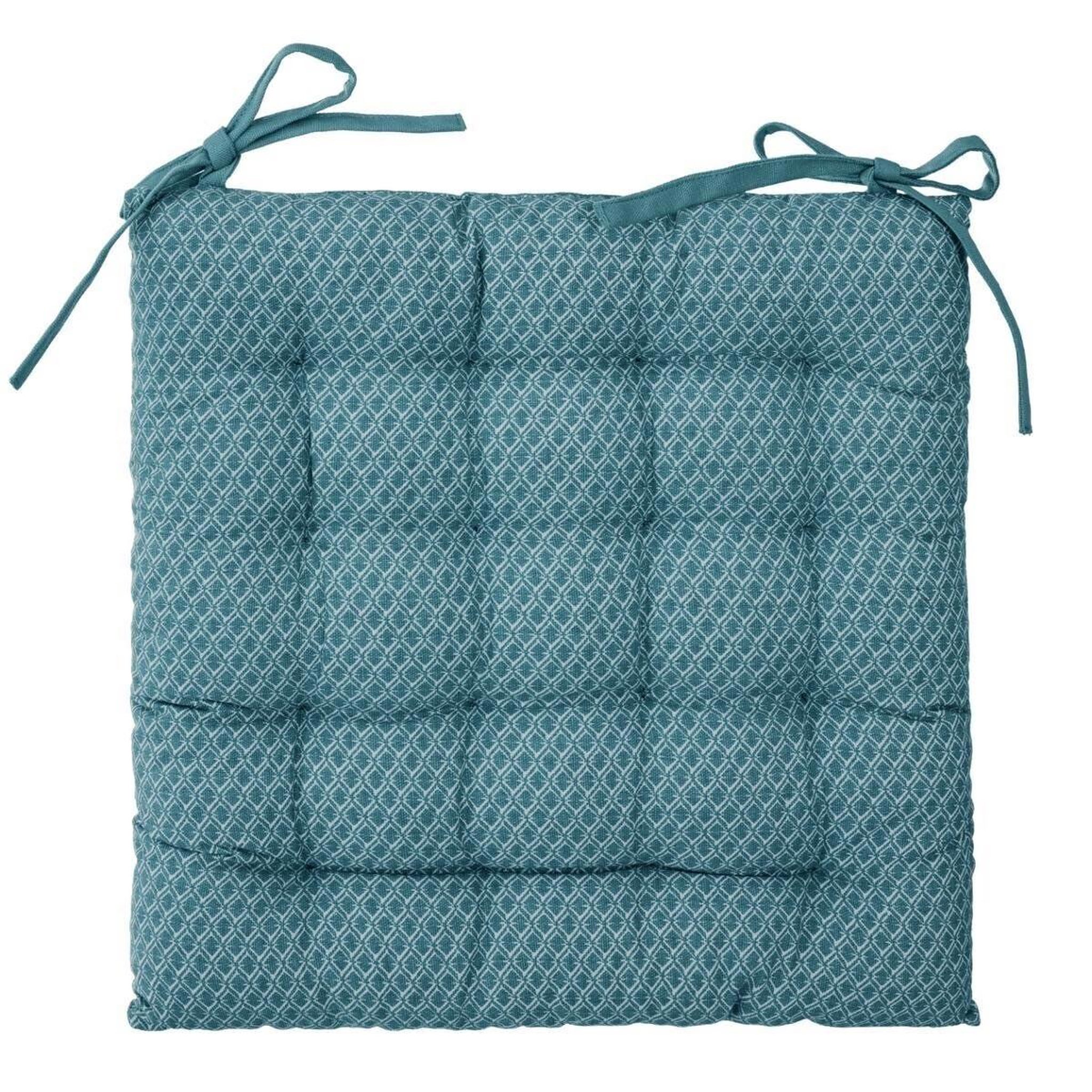 ATMOSPHERA Galette de Chaise  Otto  38x38cm Bleu Canard
