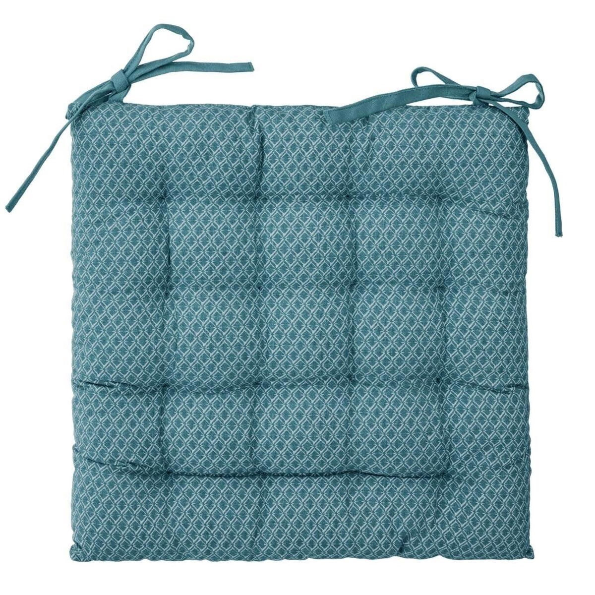 ATMOSPHERA Galette de Chaise  Otto  38x38cm Bleu Canard
