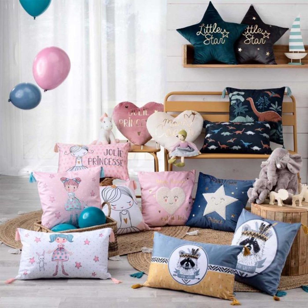 Paris Prix Coussin Enfant Étoile  Edelstar  50x50cm Gris