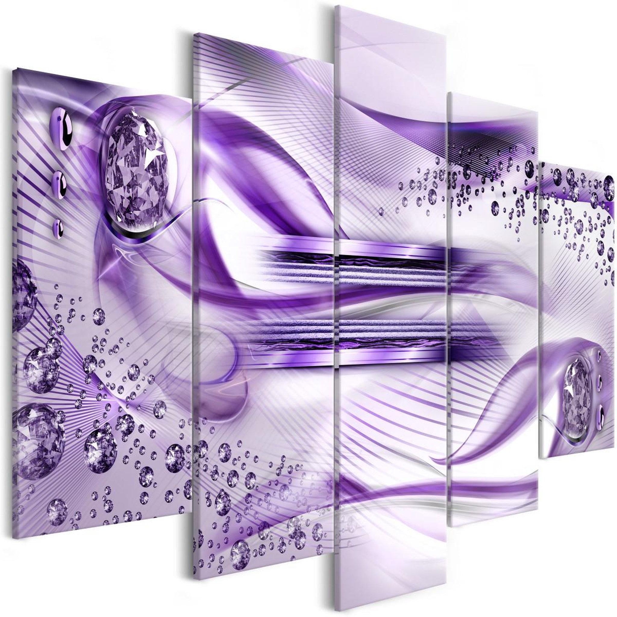Voir la diapositive 1 : Paris Prix Tableau 5 Panneaux  Underwater Harp Wide Violet
