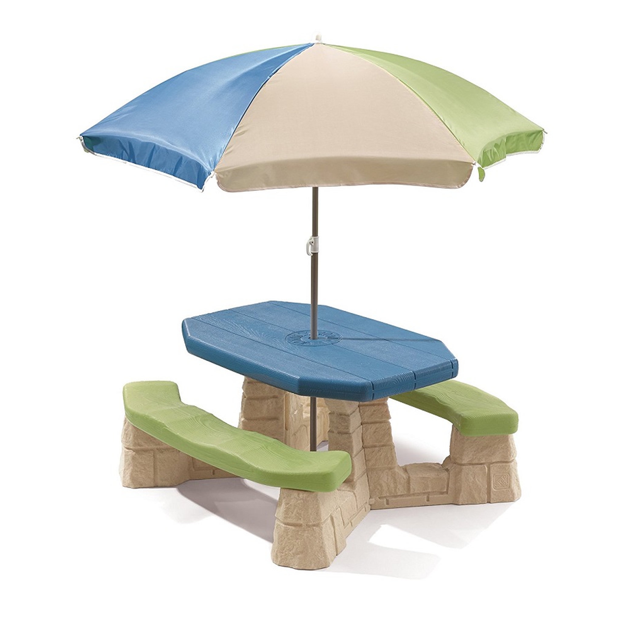 Voir la diapositive 1 : Step2 Table pique-nique avec parasol haut et socle beige