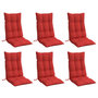 Voir la diapositive 3 : VIDAXL Coussins de chaise a dossier haut lot de 6 rouge tissu oxford