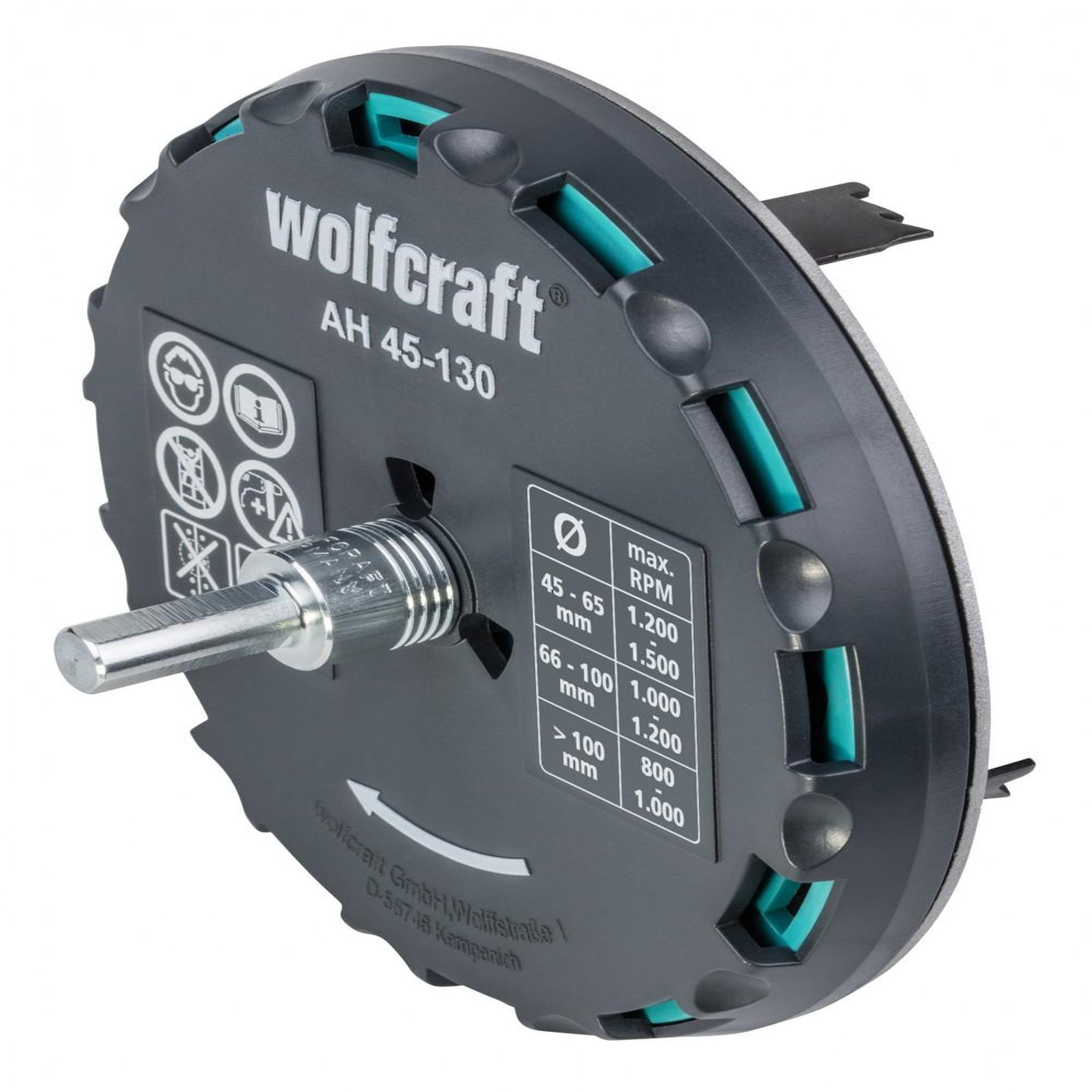 WOLFCRAFT Trépan AH réglable  queue 3 pans, Diam.40 - 130 mm WOLFCRAFT