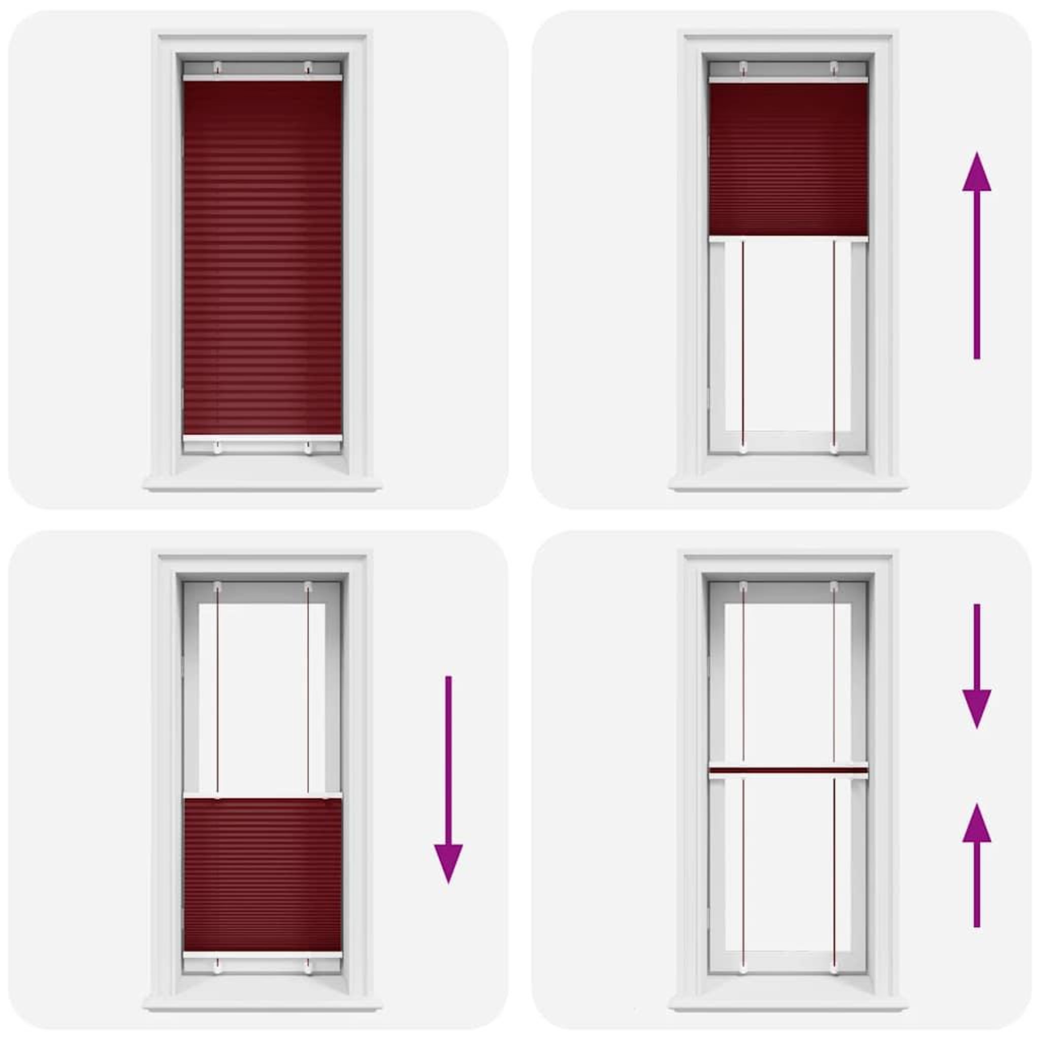 Voir la diapositive 5 : VIDAXL Store plisse rouge bordeaux 55x150 cm largeur du tissu 54,4 cm