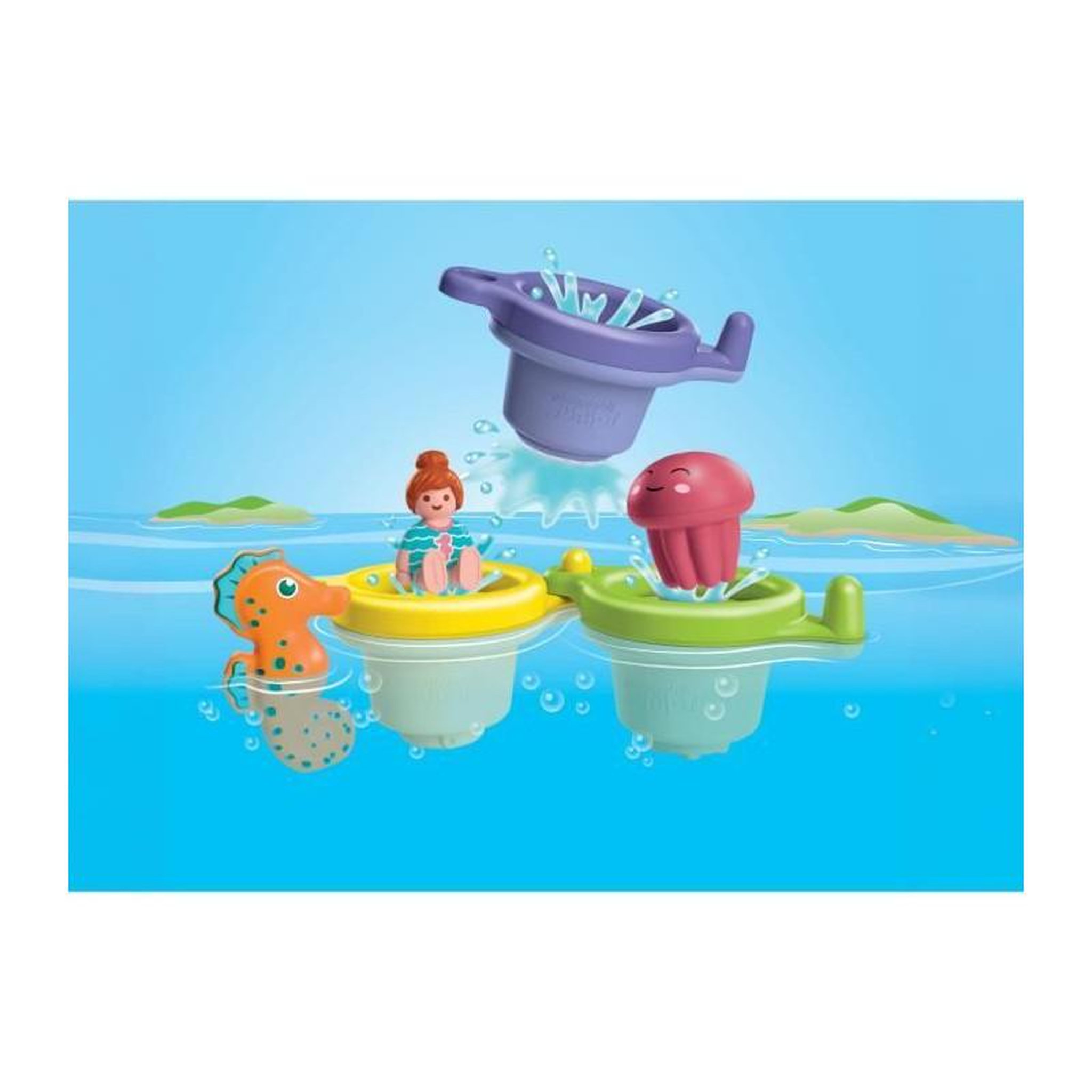 Voir la diapositive 2 : PLAYMOBIL 71776  junior : trio tasses flottantes  and  animaux