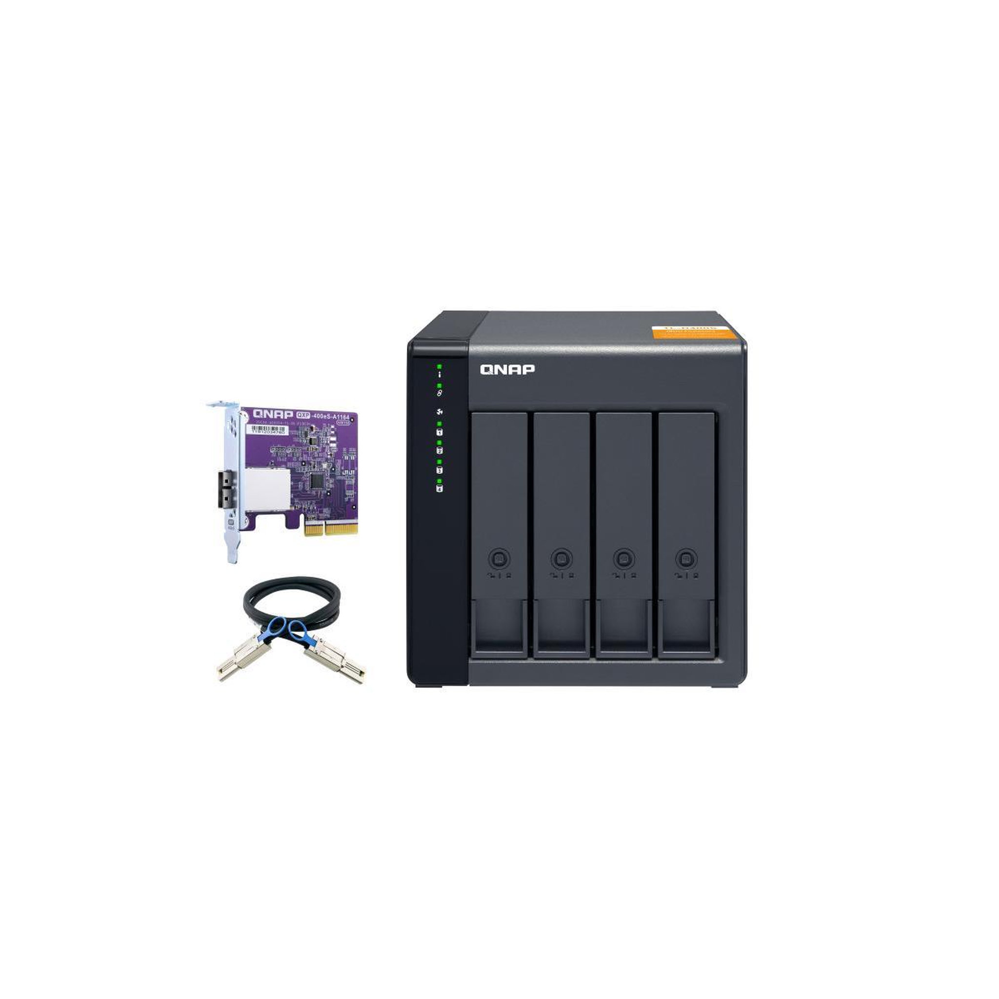 Voir la diapositive 3 : Qnap Qnap tl-d400s boîtier de disques de stockage boîtier disque dur/ssd noir, gris 2.5/3.5