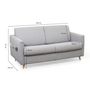 Voir la diapositive 4 : Canapé convertible  140 cm système couchage express 3 places en tissu TAMY
