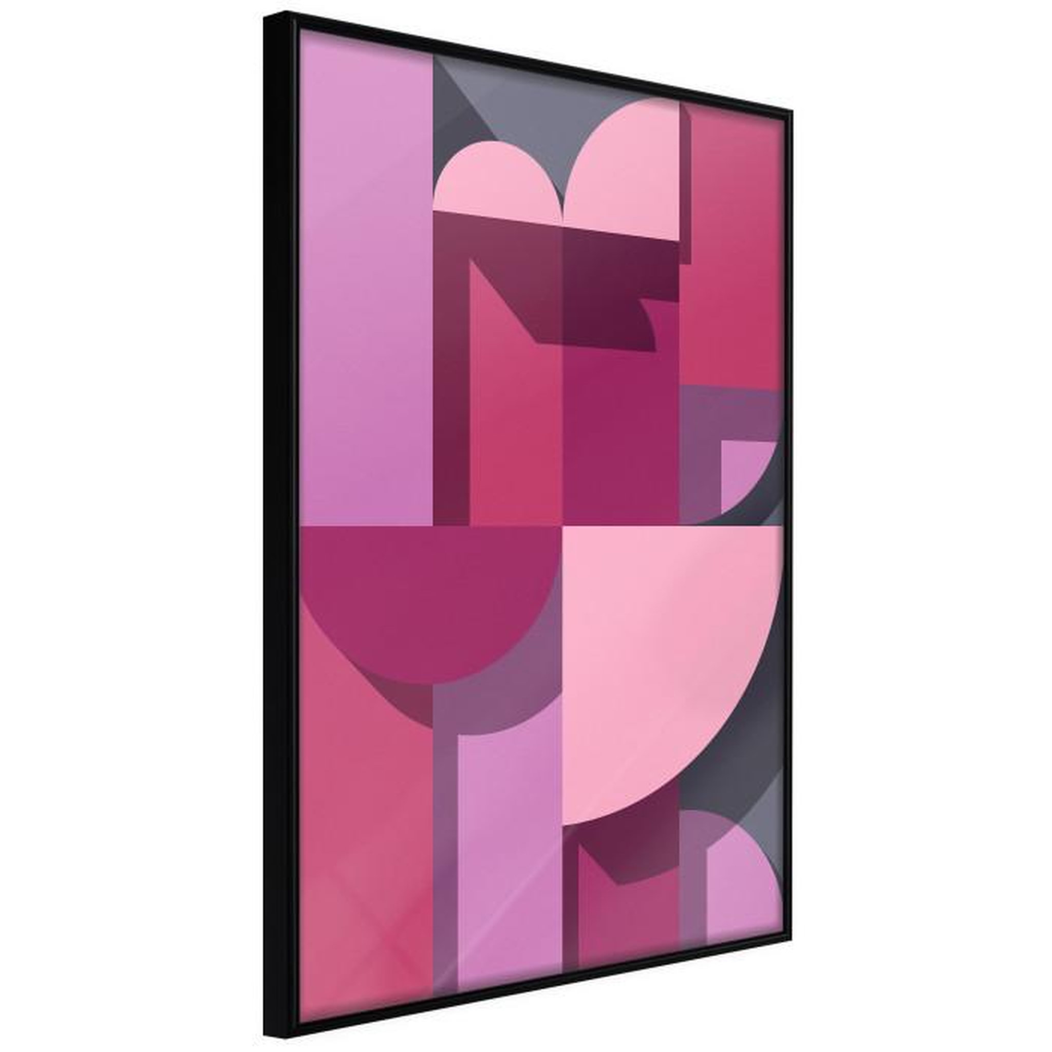 Paris Prix Affiche Murale Encadrée  Pink Geometry. Coloris disponibles : Jaune, Noir