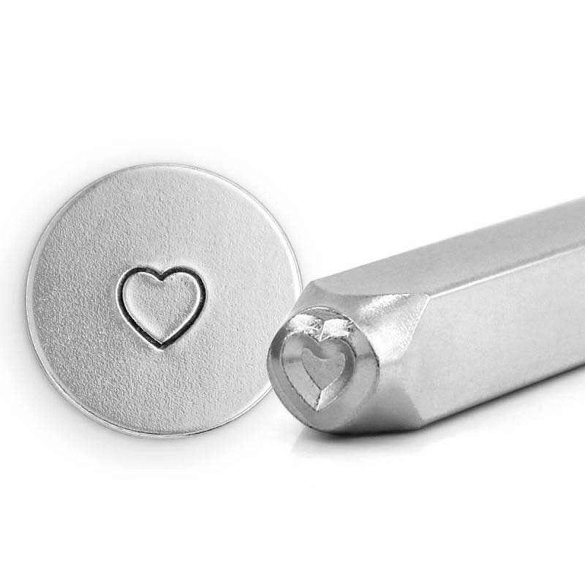 Voir la diapositive 1 : CREATIV COMPANY Tampon coeur pour gravure métal avec support - 3 mm