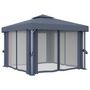 Voir la diapositive 3 : VIDAXL Tonnelle avec rideau 3x3 m Anthracite Aluminium