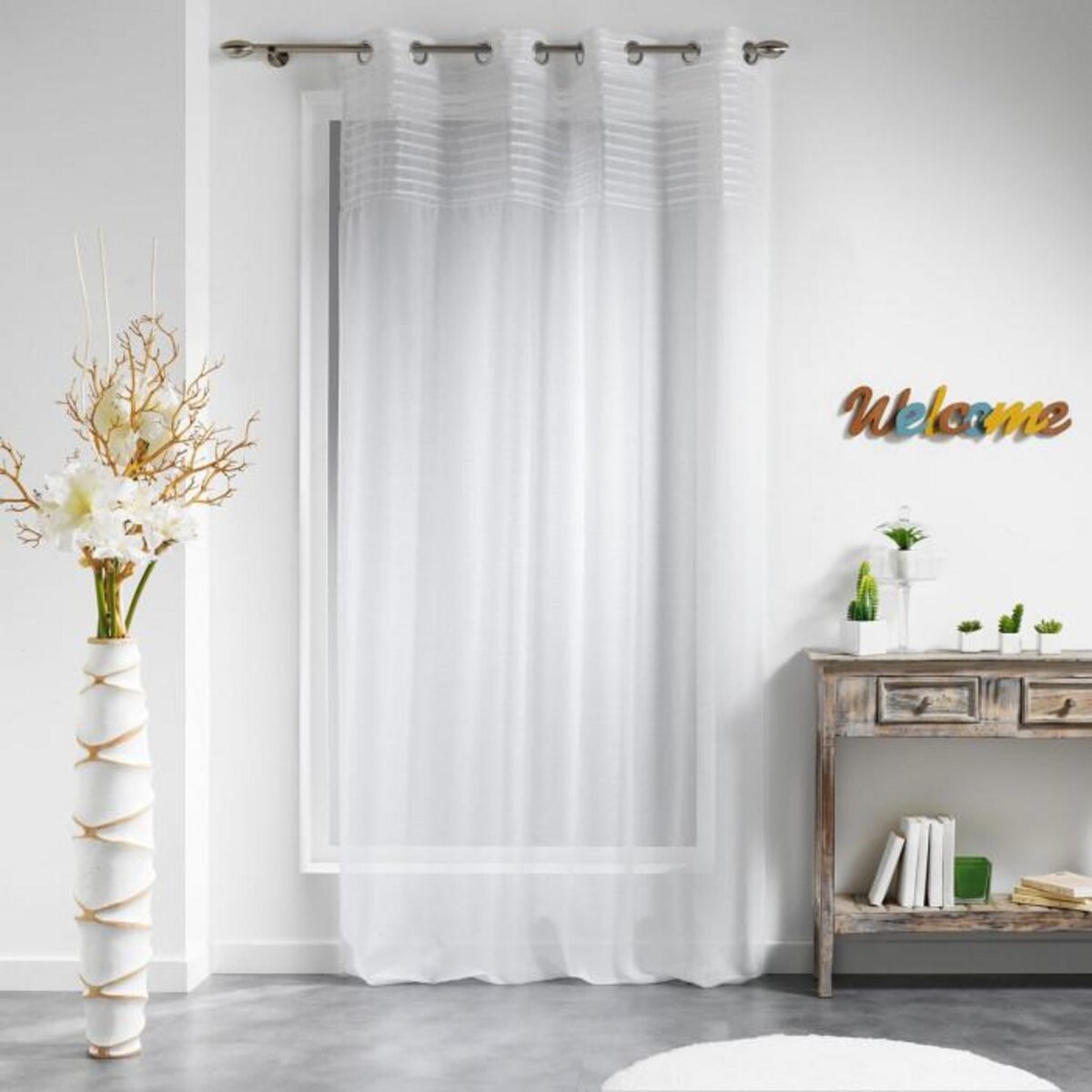 Paris Prix Rideau Voilage  Olonne  140x240cm Blanc