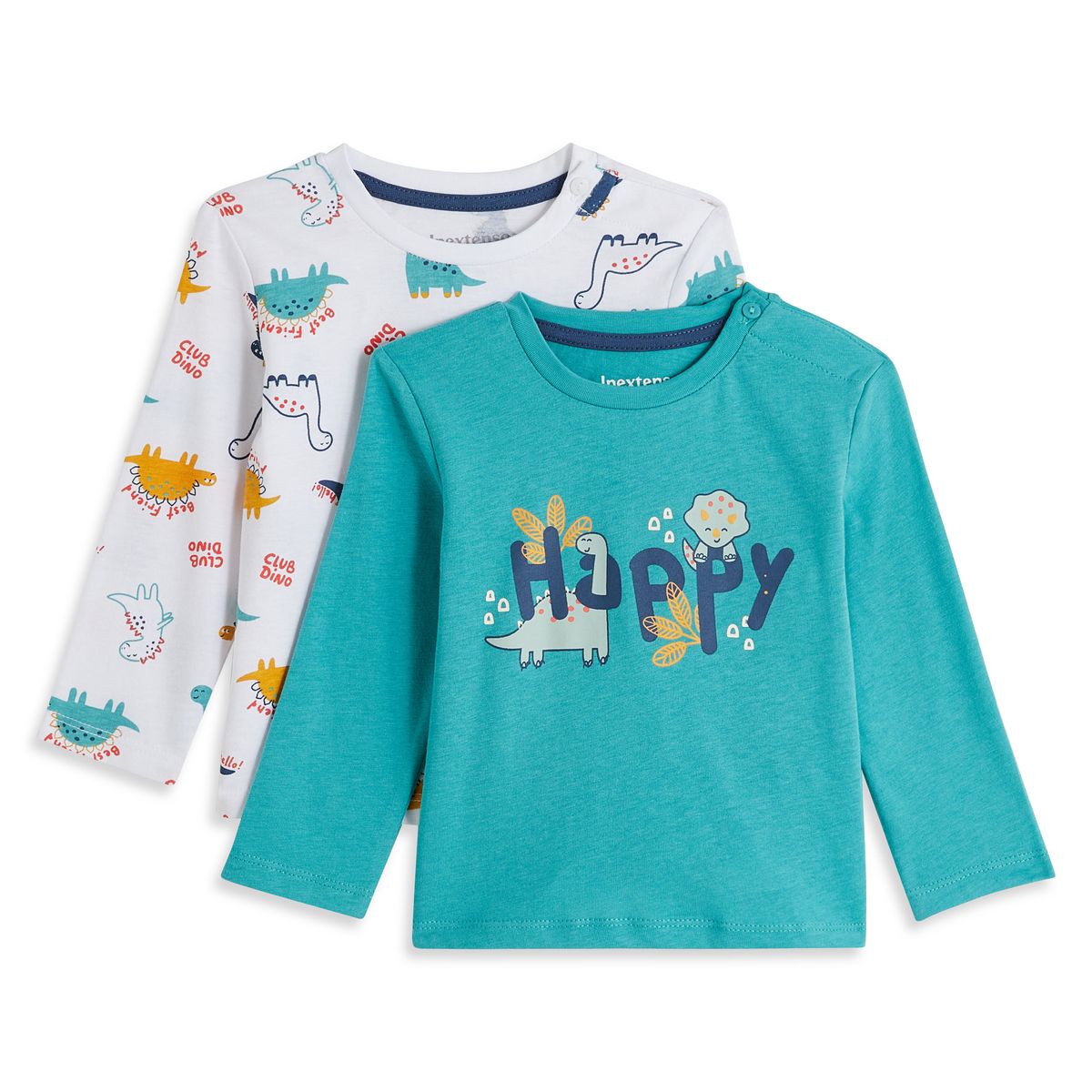 INEXTENSO Lot de 2 t-shirt manches longues bébé garçon 