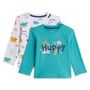 Voir la diapositive 1 : INEXTENSO Lot de 2 t-shirt manches longues bébé garçon 