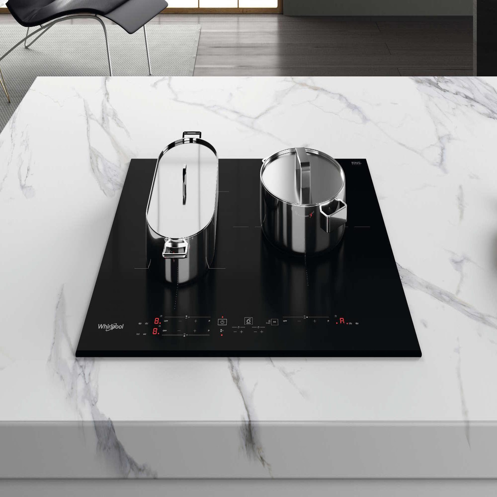 Voir la diapositive 2 : Whirlpool Table de cuisson induction 60cm 3 feux 7200w noir - wbb3760bf