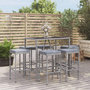 Voir la diapositive 1 : VIDAXL Ensemble de bar de jardin 7 pcs avec coussins gris poly rotin