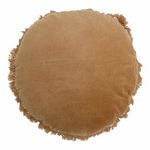 Paris Prix Coussin Rond en Velours  Rosta  50cm Beige Ocre