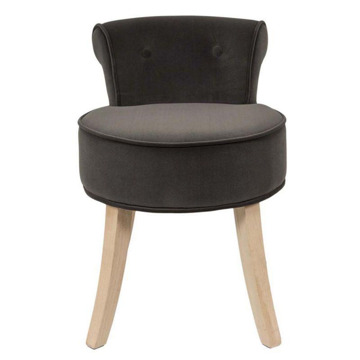 Paris Prix Tabouret en Velours  Eleonor  58cm Gris