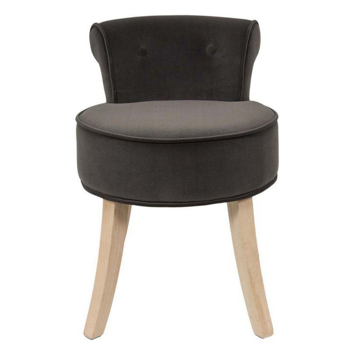 Paris Prix Tabouret en Velours  Eleonor  58cm Gris