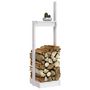 Voir la diapositive 4 : VIDAXL Porte-buches Blanc 33,5x30x110 cm Bois massif de pin