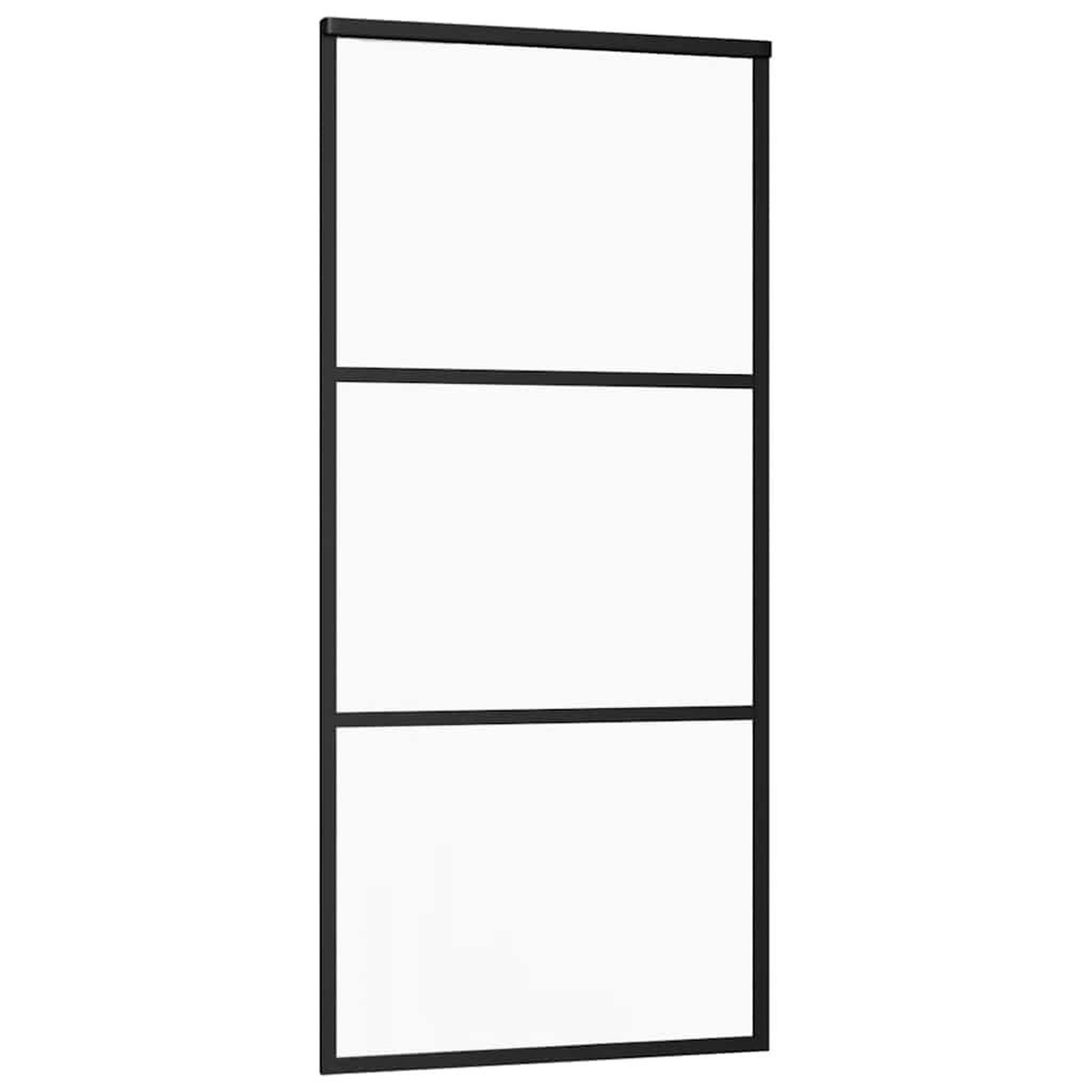 Voir la diapositive 5 : VIDAXL Porte coulissante kit de quincaillerie noir 90x205 cm verre ESG