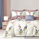 Home collection Parure housse de couette en polycoton Plumalys. Coloris disponibles : Beige