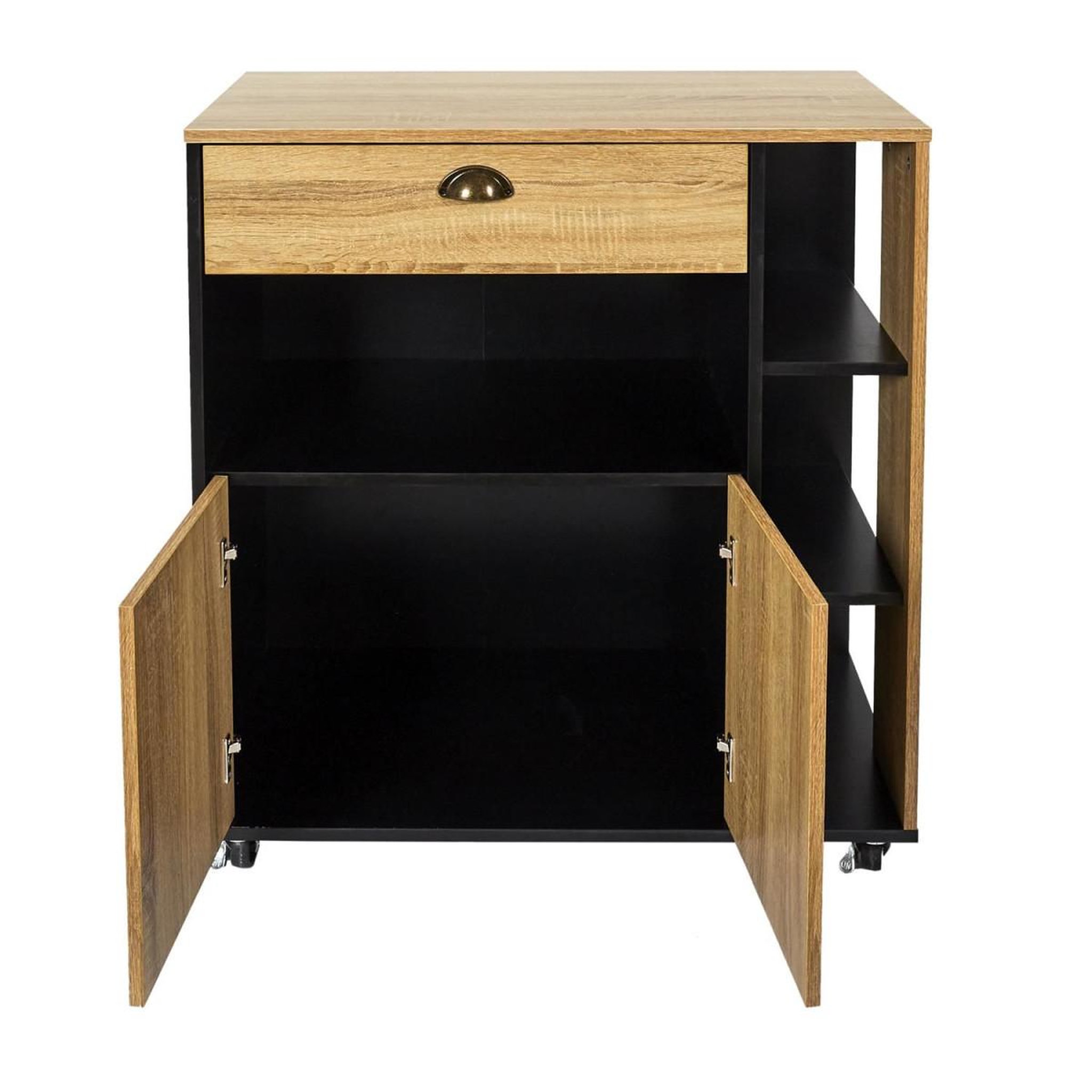 Voir la diapositive 3 : The Home Deco Factory Desserte de cuisine  chef  86cm marron & noir