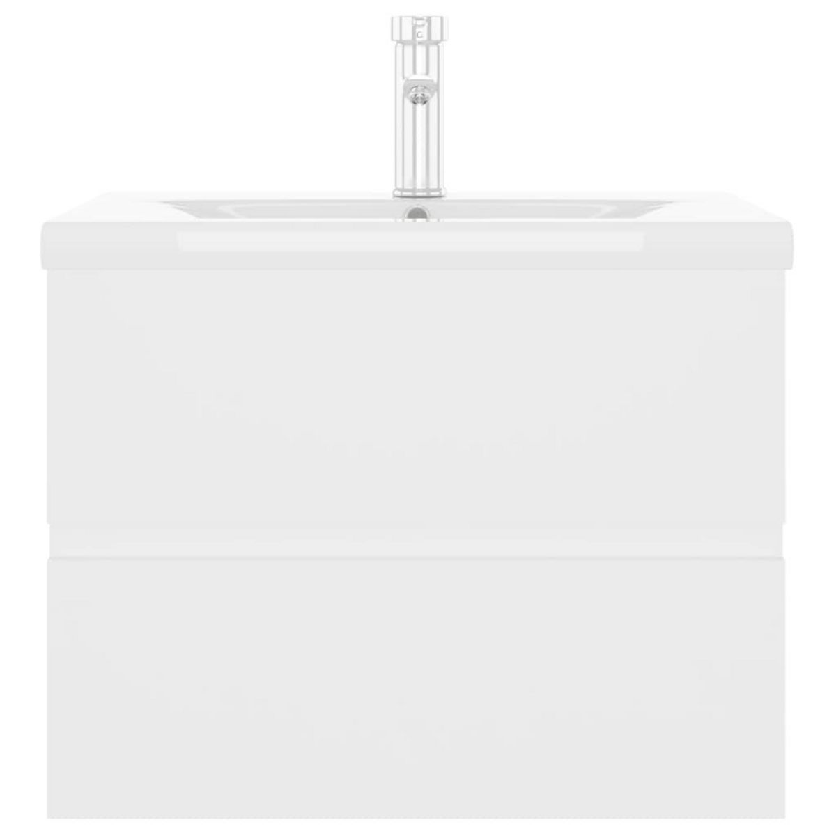 VIDAXL Armoire d'evier avec lavabo integre blanc bois d'ingenierie