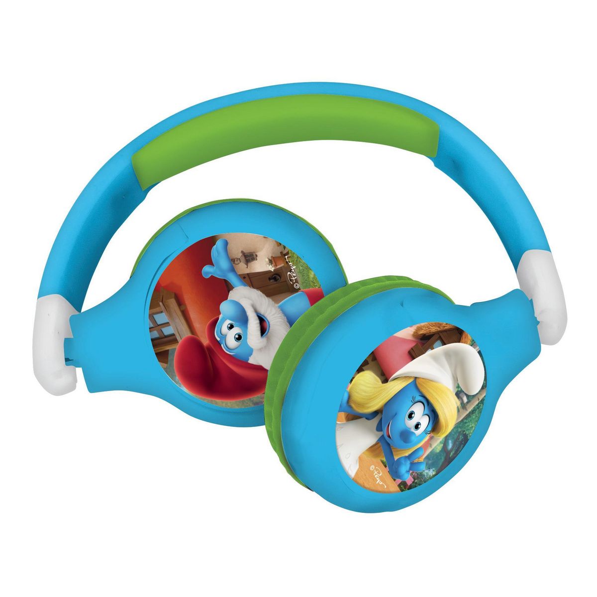 Lexibook Casque 2 en 1 Schtroumpfs Bluetooth et Filaire avec limitation de son