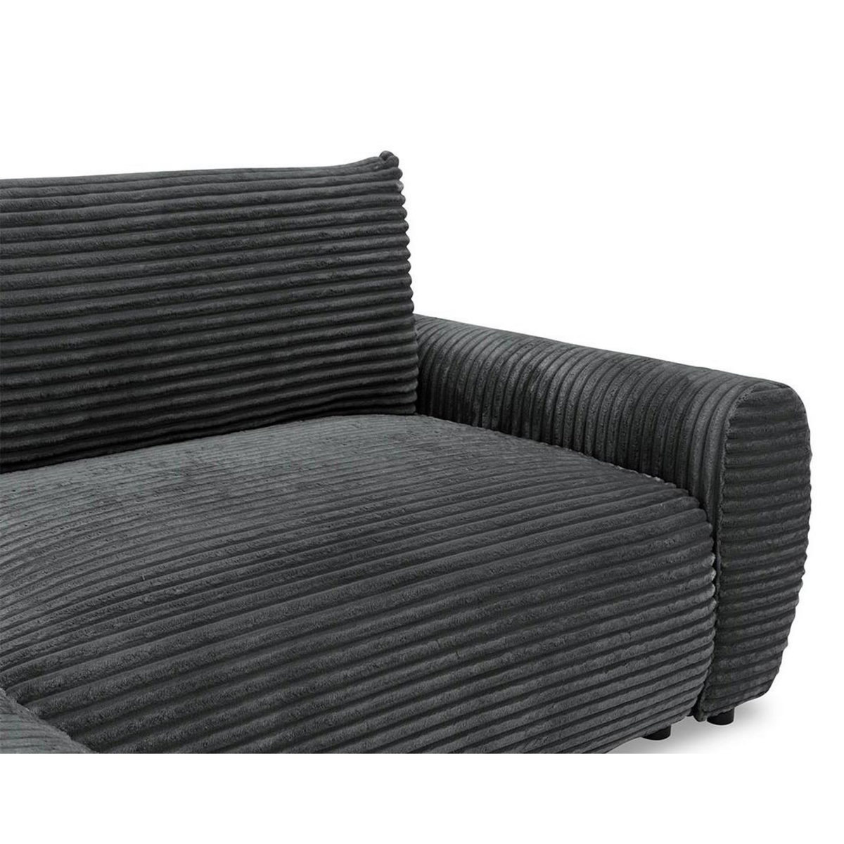 BEST MOBILIER Silvano - canapé d'angle gauche 4 places convertible avec coffre en velours côtelé grosses côtes