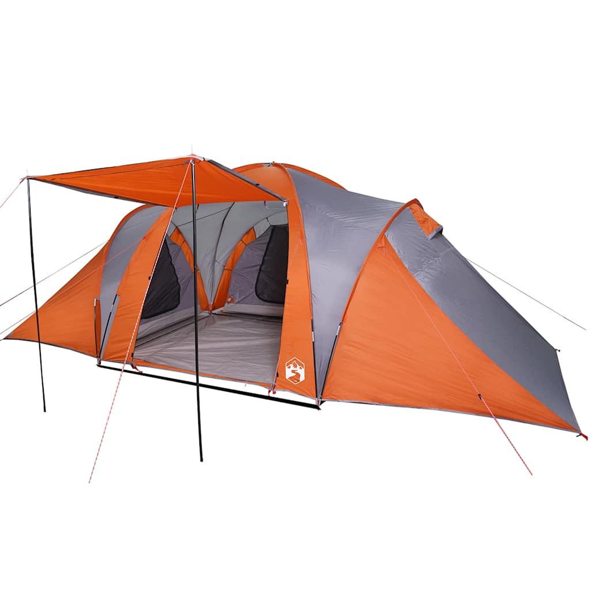 Voir la diapositive 4 : VIDAXL Tente familiale a dome 6 personnes gris et orange impermeable