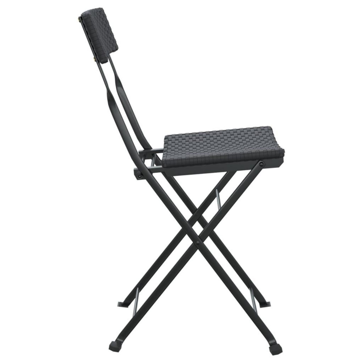 VIDAXL Chaises de bistrot pliantes lot de 2 Noir Resine tressee acier