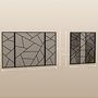 Voir la diapositive 3 : HOMCOM Pare-feu cheminée poêle design graphique - 3 volets pliables - dim. 135L x 1,2l x 85H cm - acier métal noir