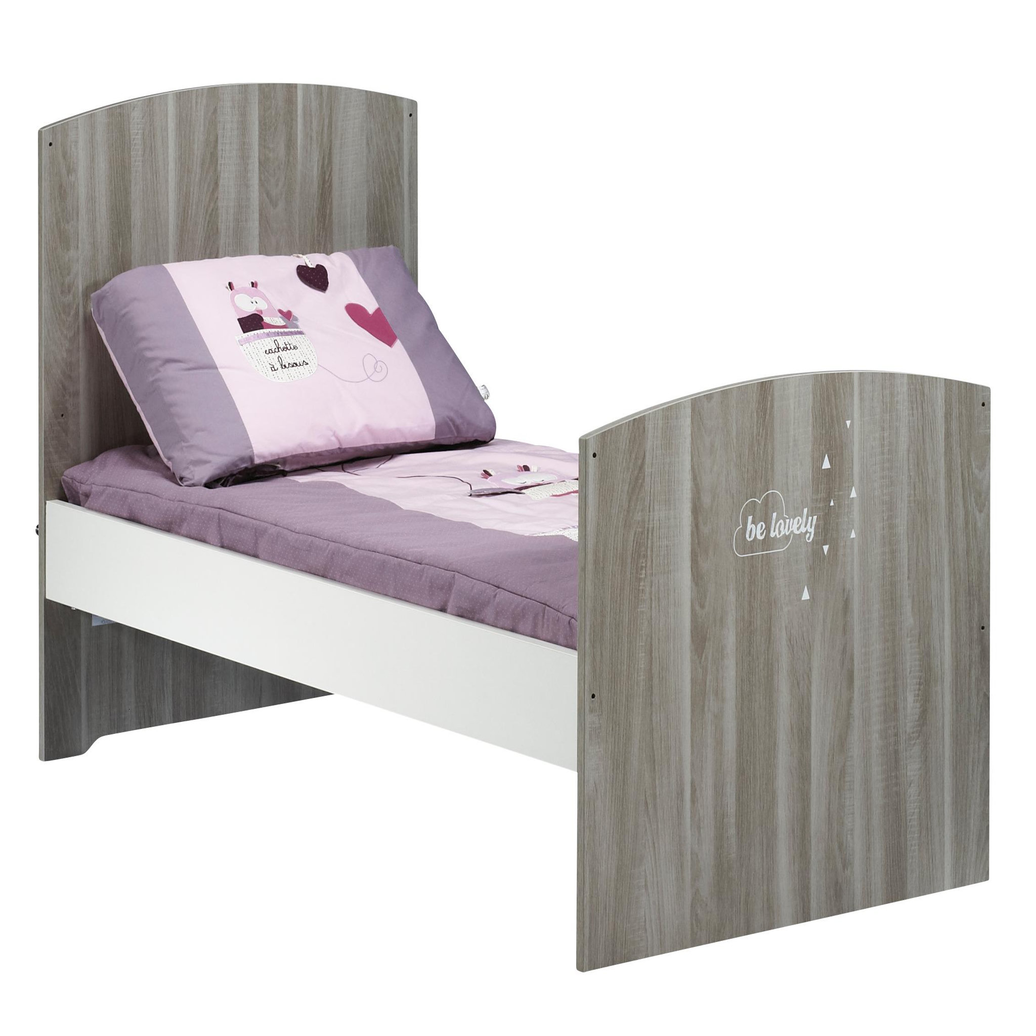 Voir la diapositive 2 : BABY PRICE Lit bébé évolutif 140x70 cm Little Big Bed HAPPY, Chêne Silex