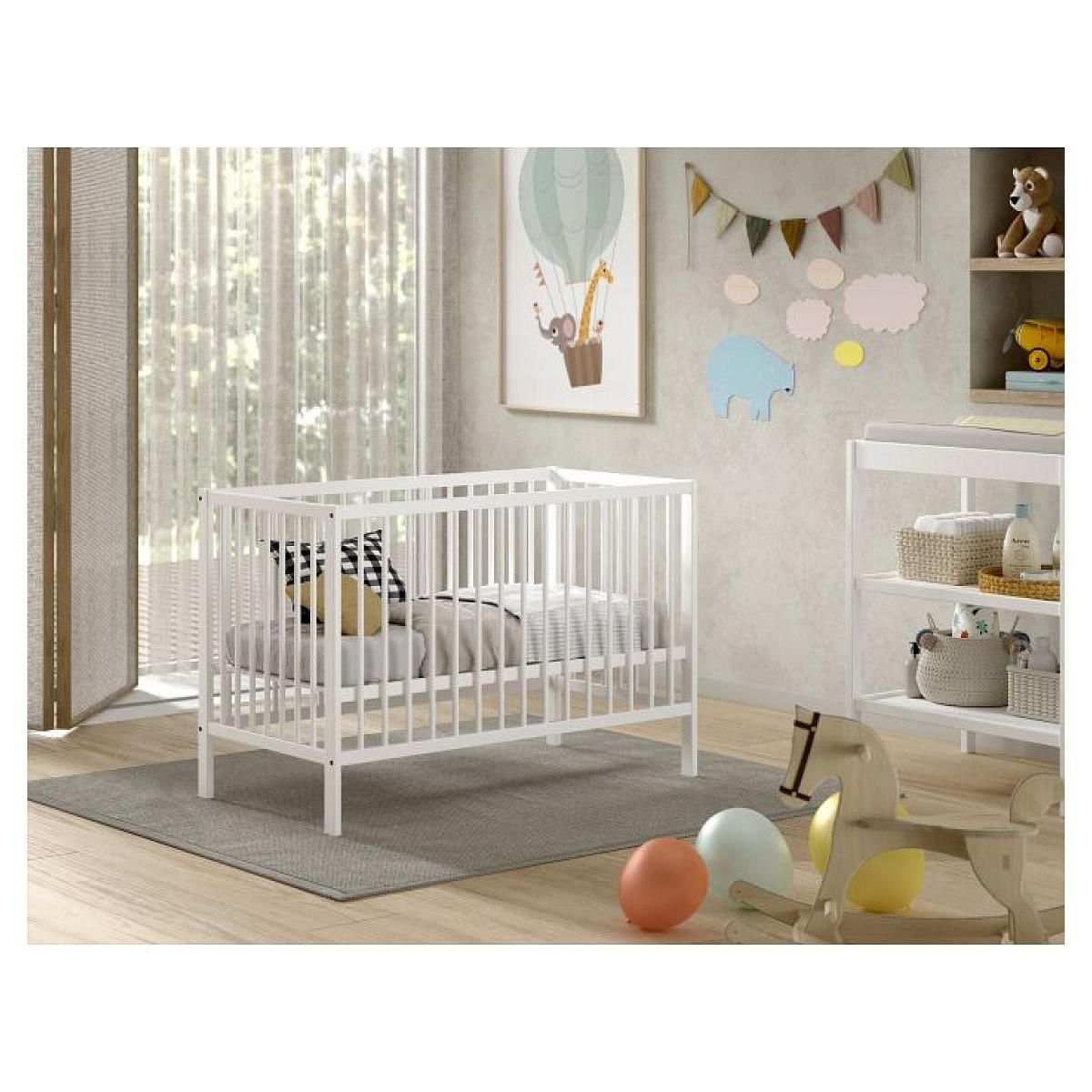 Vipack Lit Bébé Dino 60x120 Cm Blanc
