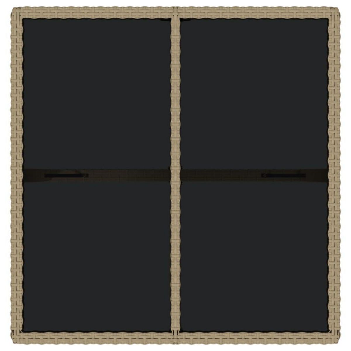 VIDAXL Table de jardin Beige 109x107x74 cm Resine tressee et verre