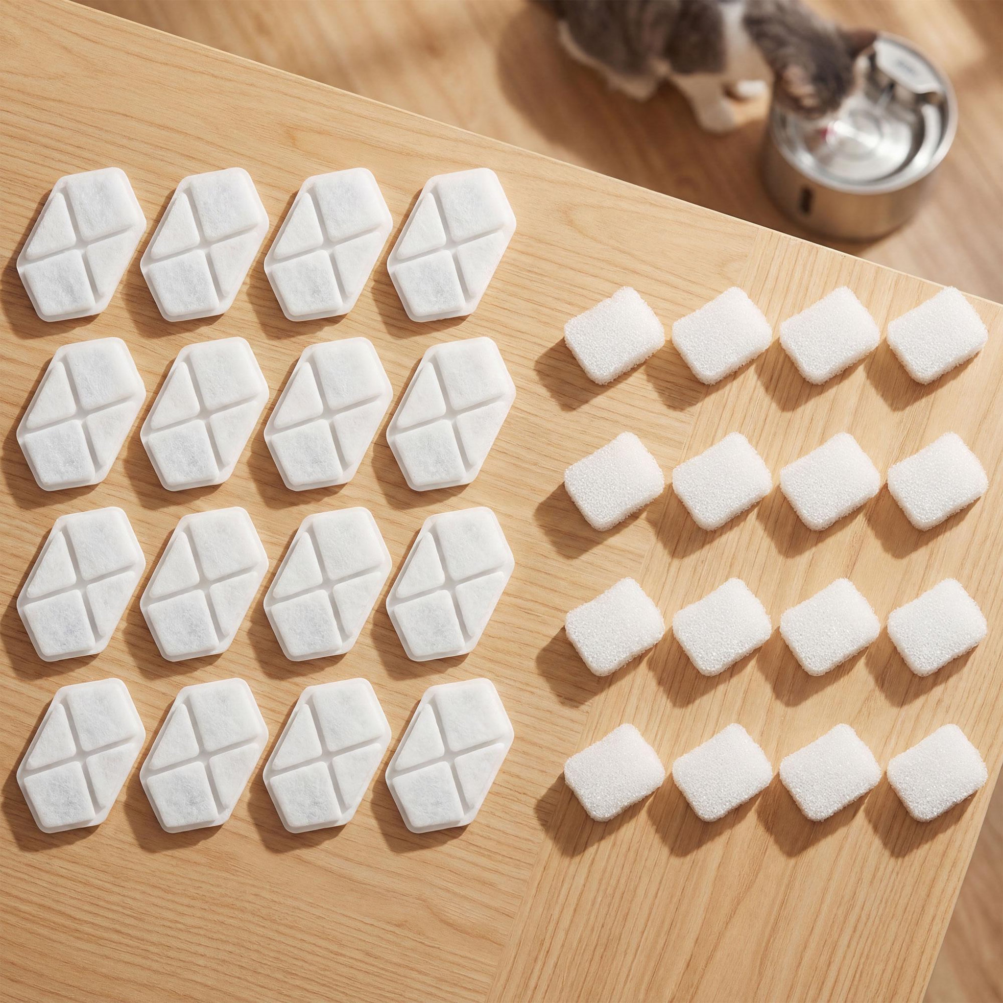 Voir la diapositive 5 : PAWHUT Filtre fontaine eau chat 16 pcs triple système de filtration blanc