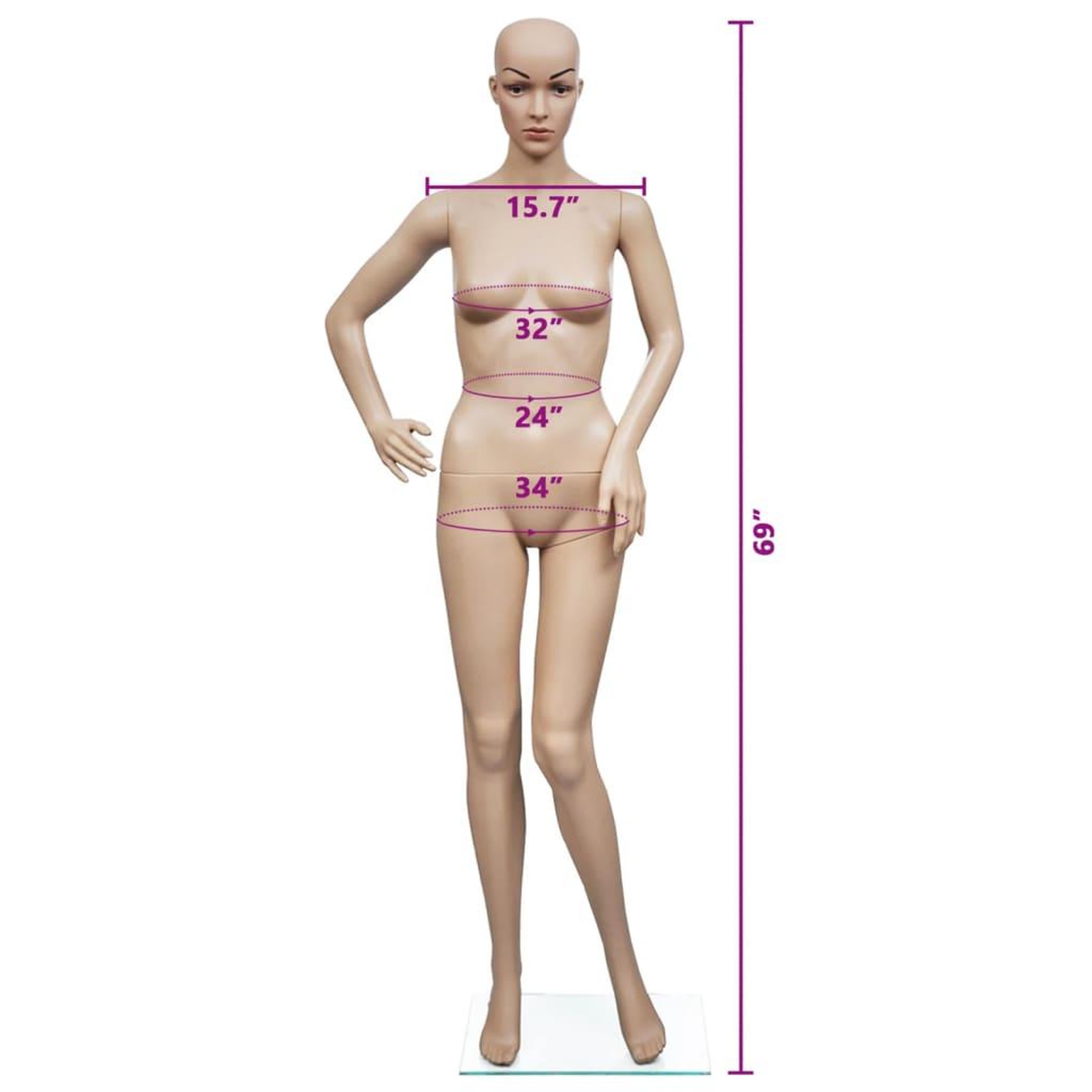 Voir la diapositive 6 : VIDAXL Mannequin de vitrine Femme B