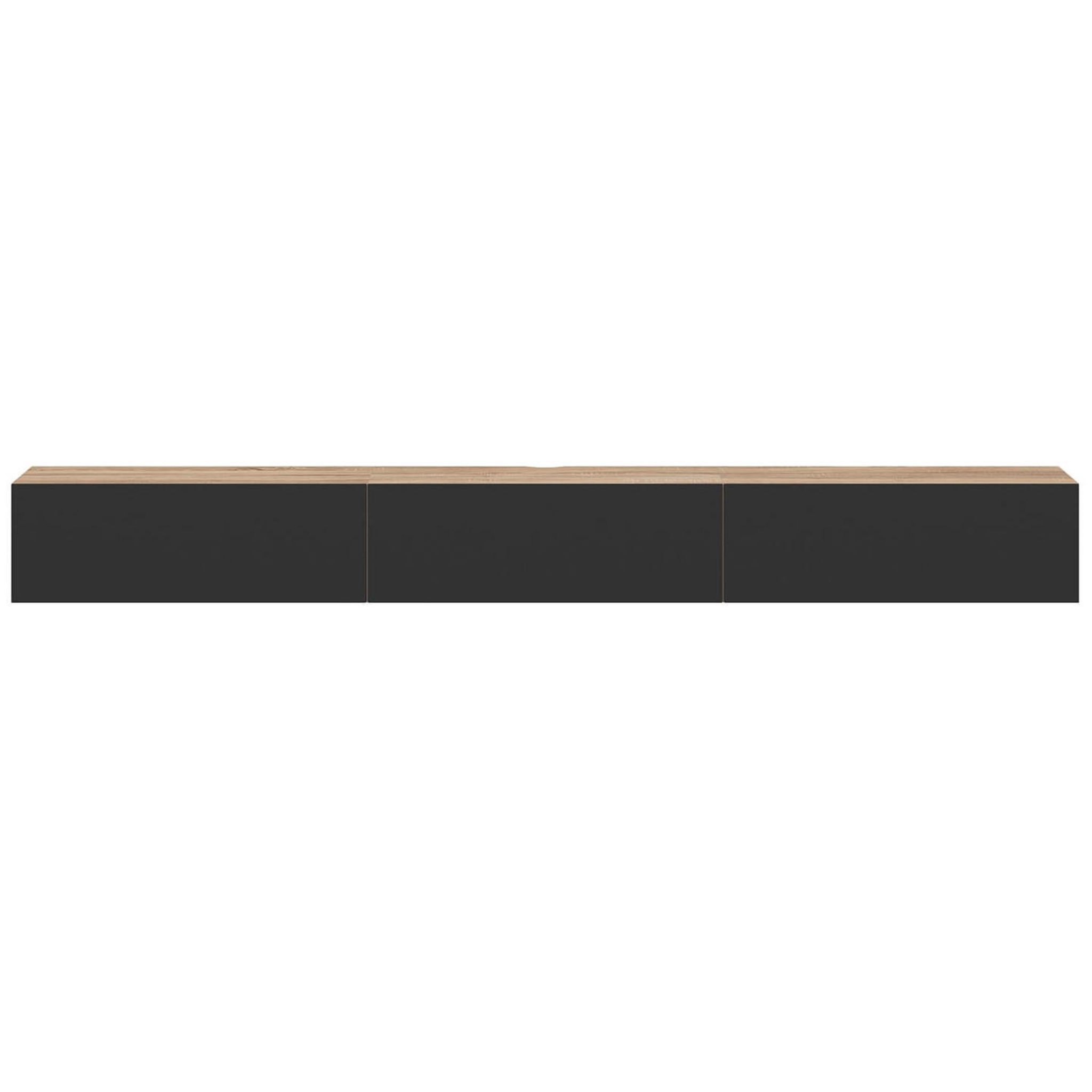 Voir la diapositive 3 : ID MARKET Meuble tv 270 cm suspendu elio 3 portes bois et noir